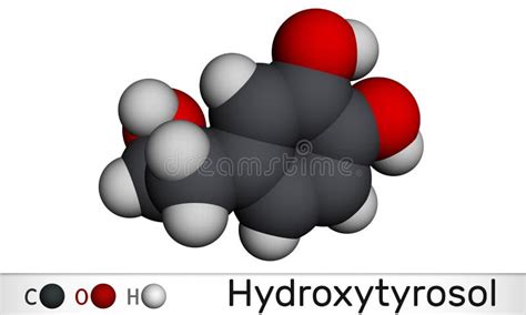 Hydroxytyrosol Molecule Structural Chemical Formula Molecule Model