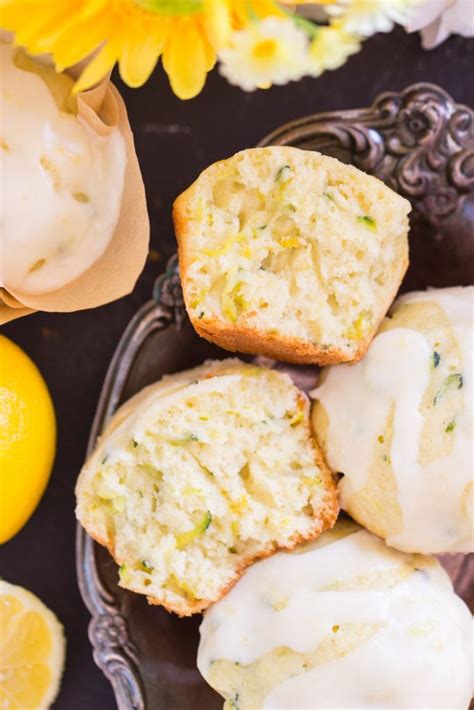 Lemon Zucchini Muffins With Lemon Glaze The Gold Lining Girl