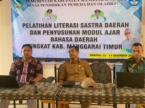 Dinas Ppo Manggarai Timur Gelar Pelatihan Literasi Sastra Daerah Dan