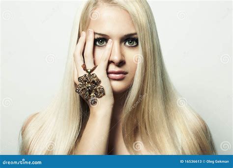 Fashion Portrait Of The Blonde Woman Stock Image Image Of Perfect Femininity