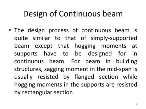 Basic Assumptions Of Continuous Beams 2