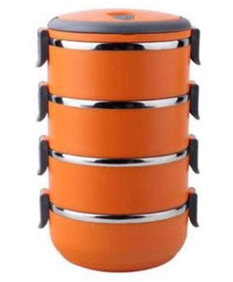 Buy Th Dimensions Layer Lunch Box Stainless Steel Tiffin Hot Box Vaccum Insulated Orange
