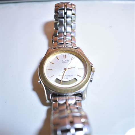 Casio Quartz Watch Alarm Chronograph Water Resist 50M Japan Movt ...