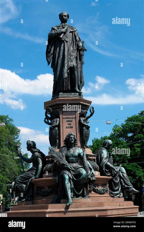 View Of The Statue Of King Maximilian Ii Of Bavaria On