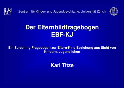 PDF Der Elternbildfragebogen EBFEBF KKJJ Ein Screening Fragebogen