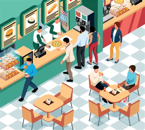 Isometric Food Court Illustration 28704103 Vector Art at Vecteezy