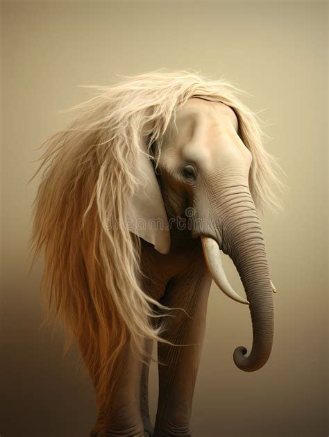 An Elephant Covered with Long Slender Hair, an Elephant with Long Hair ...