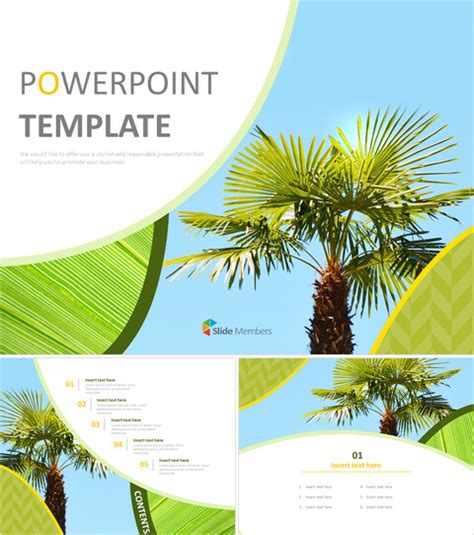 Free Ppt Template Tropical Palm Trees