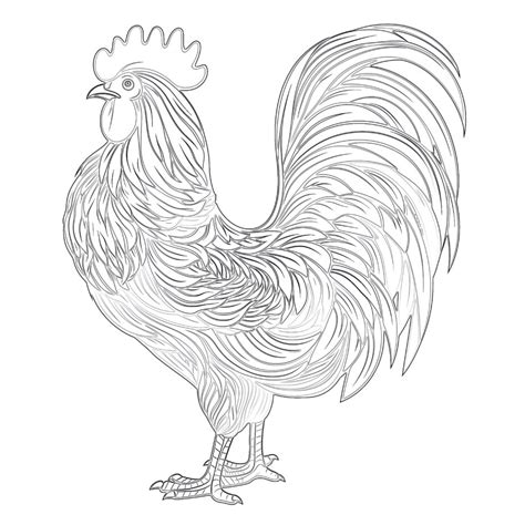 Rooster Coloring Page | Coloring Pages Mimi Panda