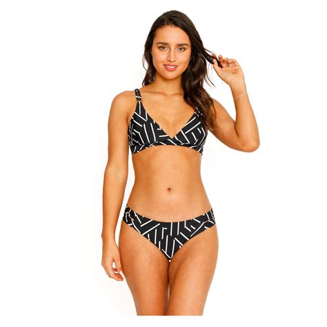 Traje De Ba O Bikini Top Banda Doble Para Mujer Negro H O Wear