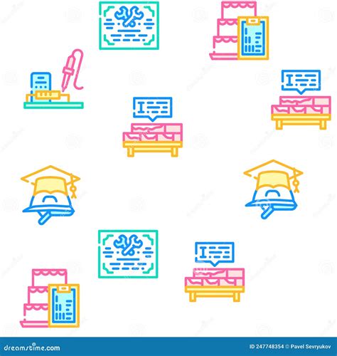 Vocational School Vector Seamless Pattern Stock Vector - Illustration of cutting, brickwork