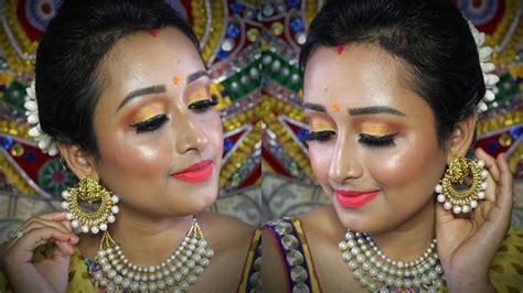 Traditional Indian Wedding Guest Makeup Tutorial Saree Makeup Look