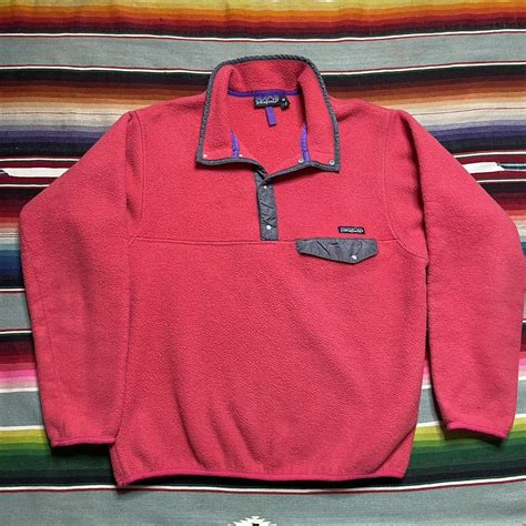 Patagonia Synchilla Snap T Fleece Pullover Pink Depop