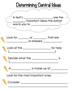 Determining Central Ideas Notes By Live Love Language Arts Tpt