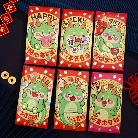 Bag 2024 Cartoon Dragon Year Large Red Packet Bag Festive Spring