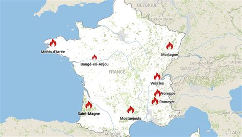 Localisation état Nombre Dhectares Brûlés Voici La Carte Des Huit