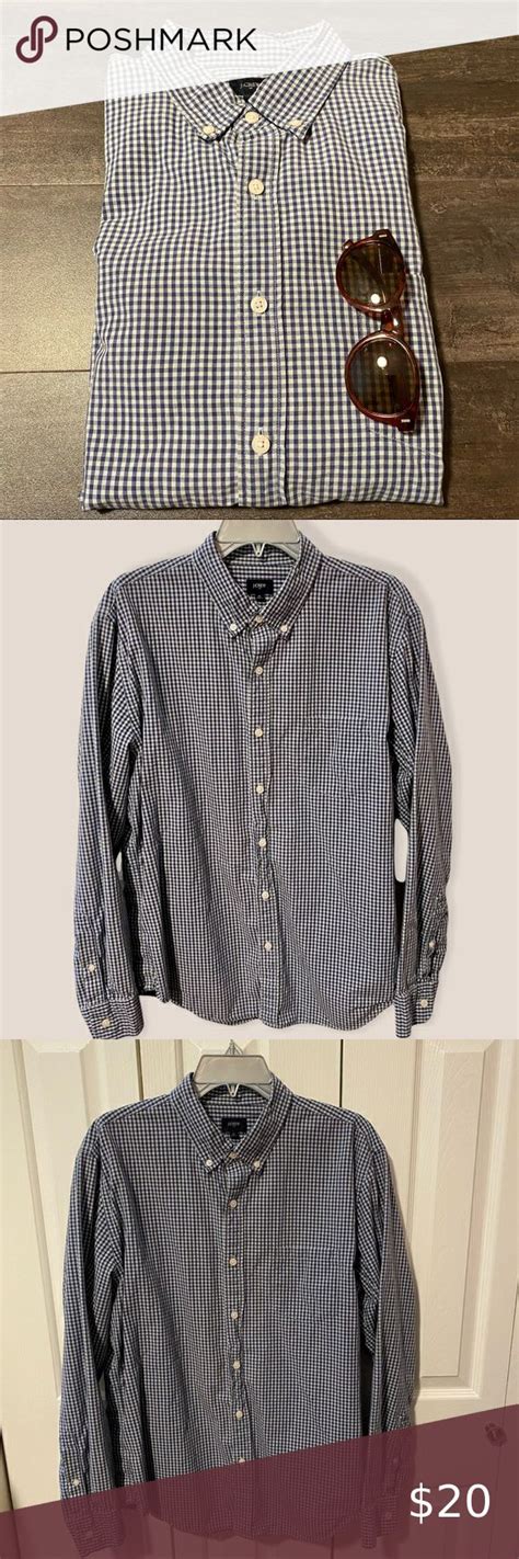 J Crew Mens Blue Plaid Button Down Shirt Size Xl Plus Fashion Fashion