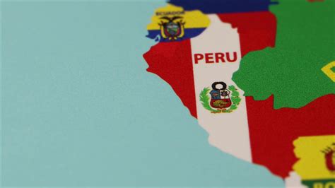 Peru country flag outline on world map 41262146 Stock Video at Vecteezy