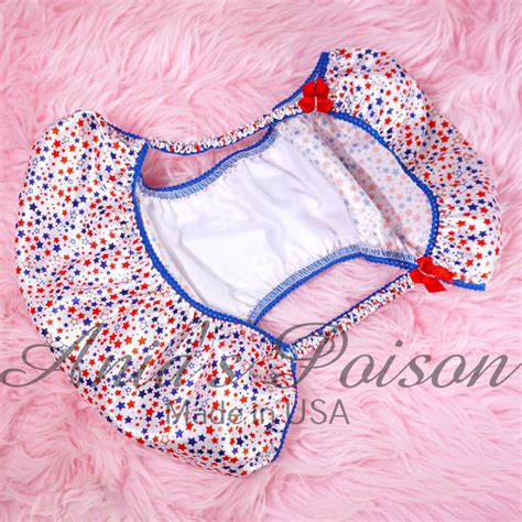 July Th Panties SATIN Red White And Blue Stars String Bikini Sissy