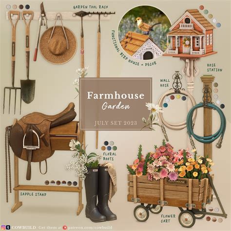 July 2024 Set (3) - Farmhouse Garden | Sims 4 Pets | Köy evi
