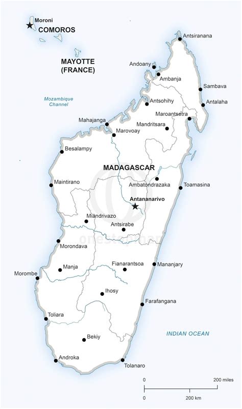 Vector Map of Madagascar Political | One Stop Map