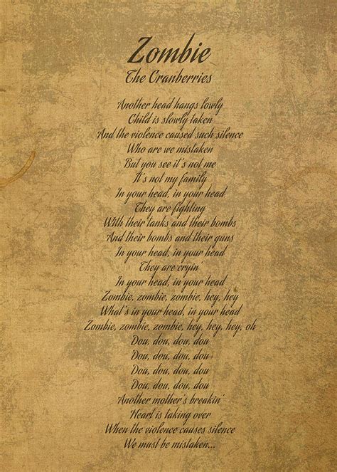 Words To Zombie By Cranberries