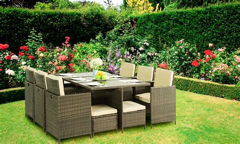 9 Piece Cube Rattan Set Groupon