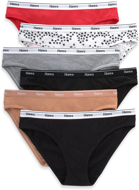 Hanes Women S Originals Bikini Panties Stretch Cotton Underwear Basic Assorted Colors 6 Pack