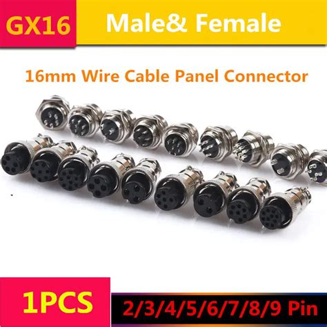 1pcs Ap002 Gx16 2 3 4 5 6 7 8 9 Pin Maleand Female 16mm Wire Cable Panel Connector Aviation Plug