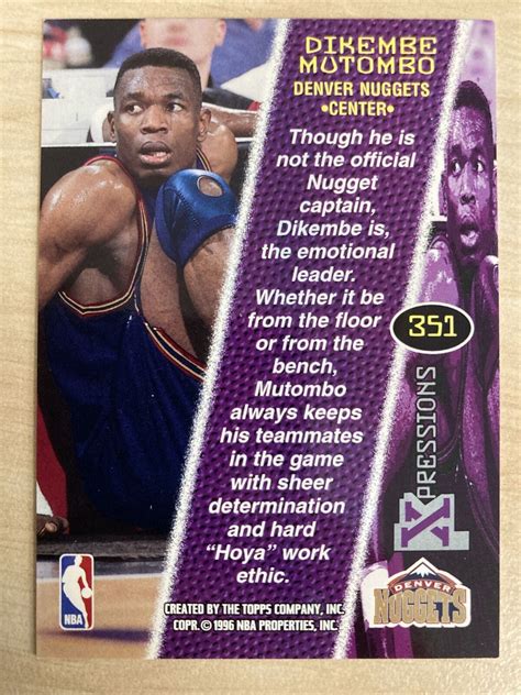 Nba Topps Stadium Club Dikembe Mutombo Denver Nuggets Ebay