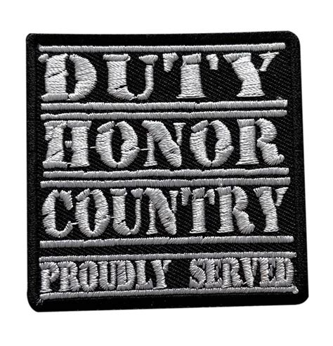 Duty Honor Country Proudly Served Iron On Patch Biker Veterans Service ...