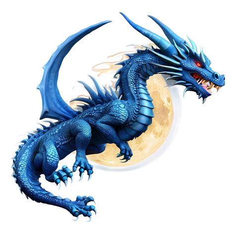Download Blue Dragon And Moon Png 06252024