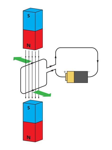 An Electric Coil Between Two Magnets