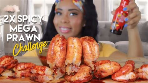 X Spicy Mega Prawns Challenge In Mins Seafood Boil Mukbang