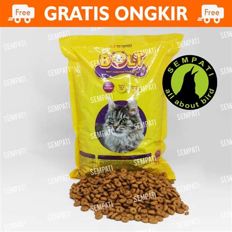 jual makanan kucing bolt tuna donat kemasan  gr cat food pakan