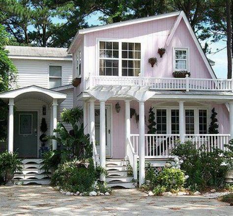 Sweet Pink Cottage Pink Houses Pretty House Cottage Homes