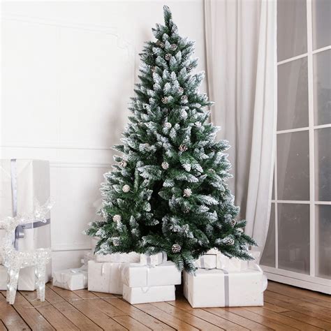 SPORTYOUTH 4ft Artificial Christmas Tree, Premium Snow Flocked Fake ...