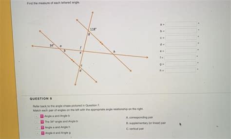 Solved Find The Measure Of Each Lettered Angle A B D Chegg