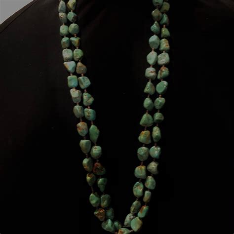 Two Strand Green Turquoise Nugget Bead Heishi Gem