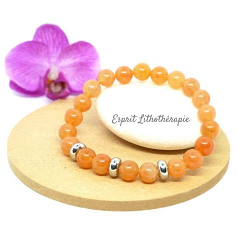 Bracelet Homme Aventurine orange Esprit Lithothérapie