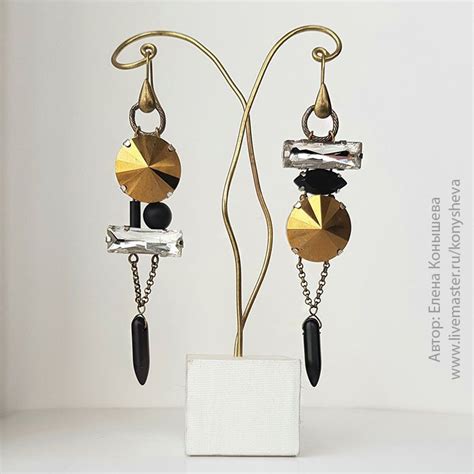 Купить Серьги со стразами и шипами - серьги, асимметрия, длинные серьги ...