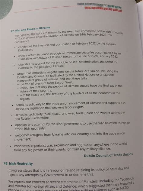 Irish Congress of Trade Unions (ICTU) 2023 Conference Unanimously