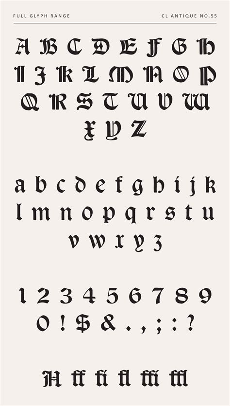 Authentic Blackletter Fraktur Typeface Full Uppercase And Lowercase