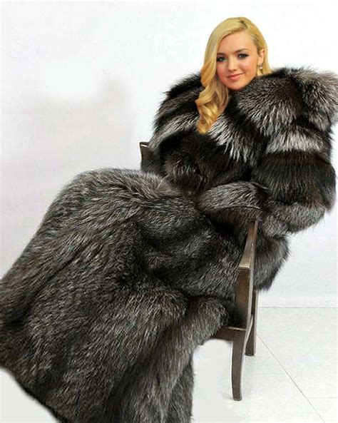 Peyton List In Silver Fox Fur By FurHugo Fur Coat Fur Fashion Fox Fur