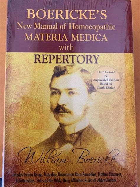 boerickes  manual  homoeopathic materia medica  repertory