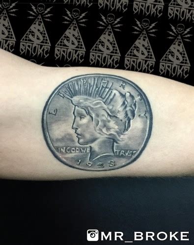 Dollar Coin Tattoos By Aaron Broke