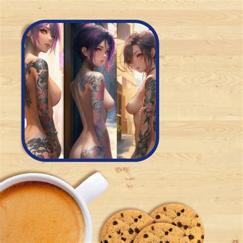 Nude Tattooed Anime Girls 20 Oz Skinny Tumbler PNG Anime Girls Tumbler