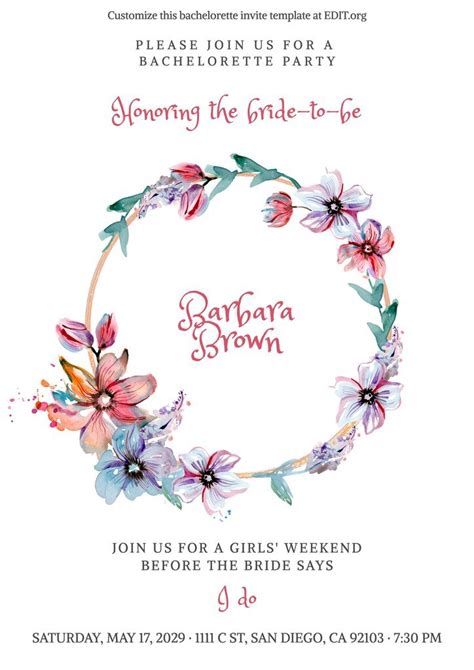 Free Bachelorette Party Invitation Templates