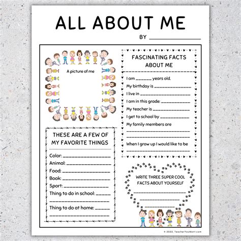 Get To Know You Worksheets - Worksheets For Kindergarten