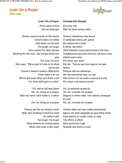 Tradução Livin On A Prayer